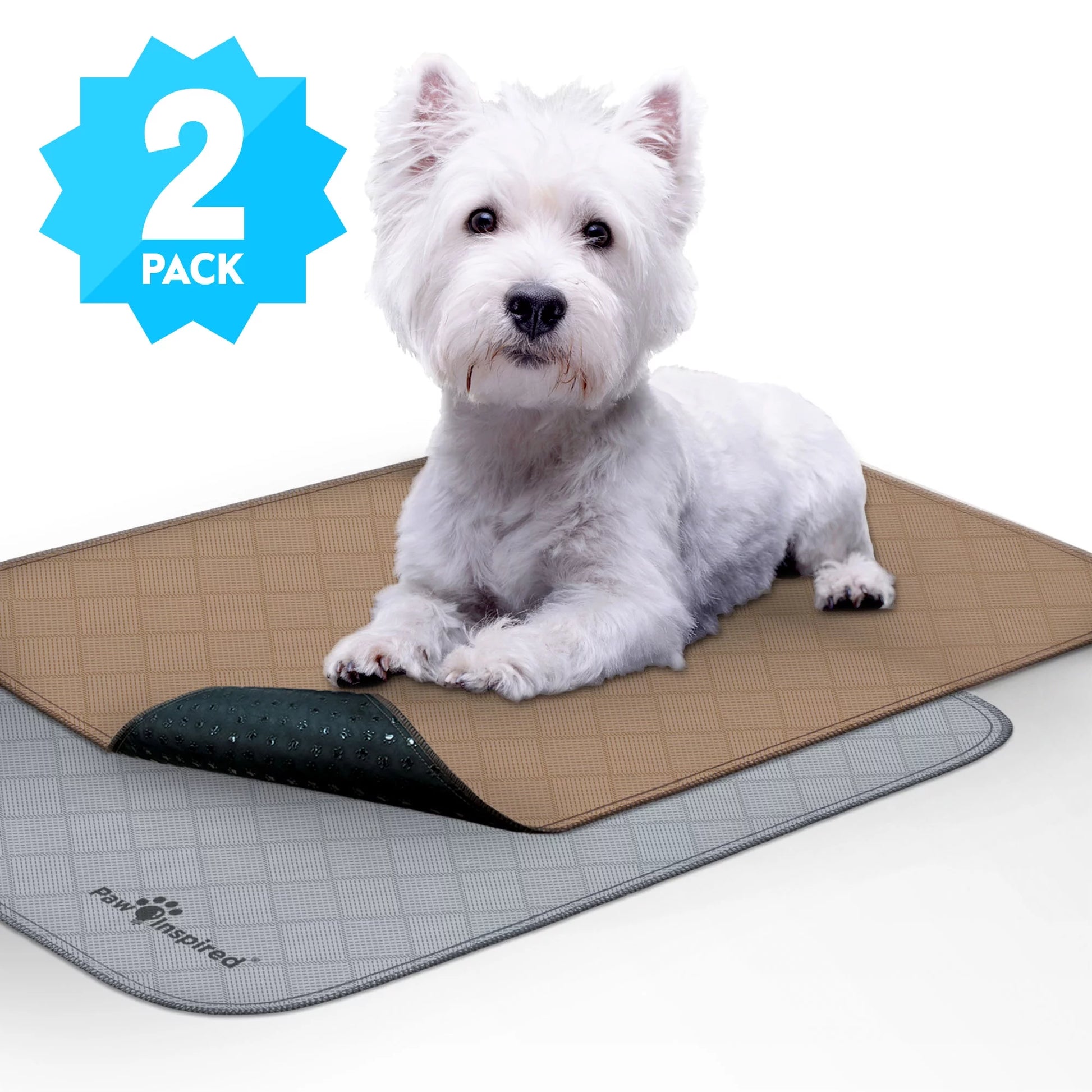 2Ct  Dog Crate Pads Mats Size 24X18” for Use with 24” Kennel and Crate | Washable Waterproof Dog Pee Pads