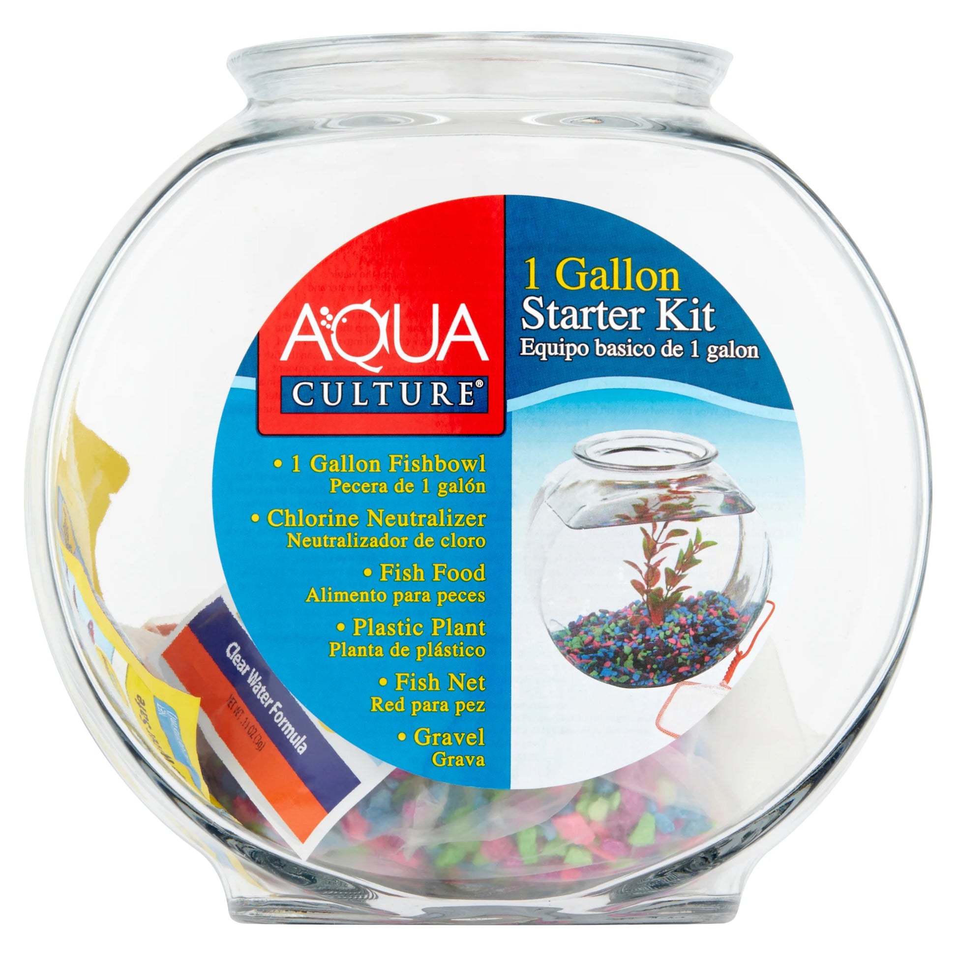 Glass Fish Bowl with Starter Kit, 1 Gallon