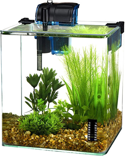 Water-World Vertex Desktop Aquarium Kit – 2.7 Gallon Capacity Glass Tank