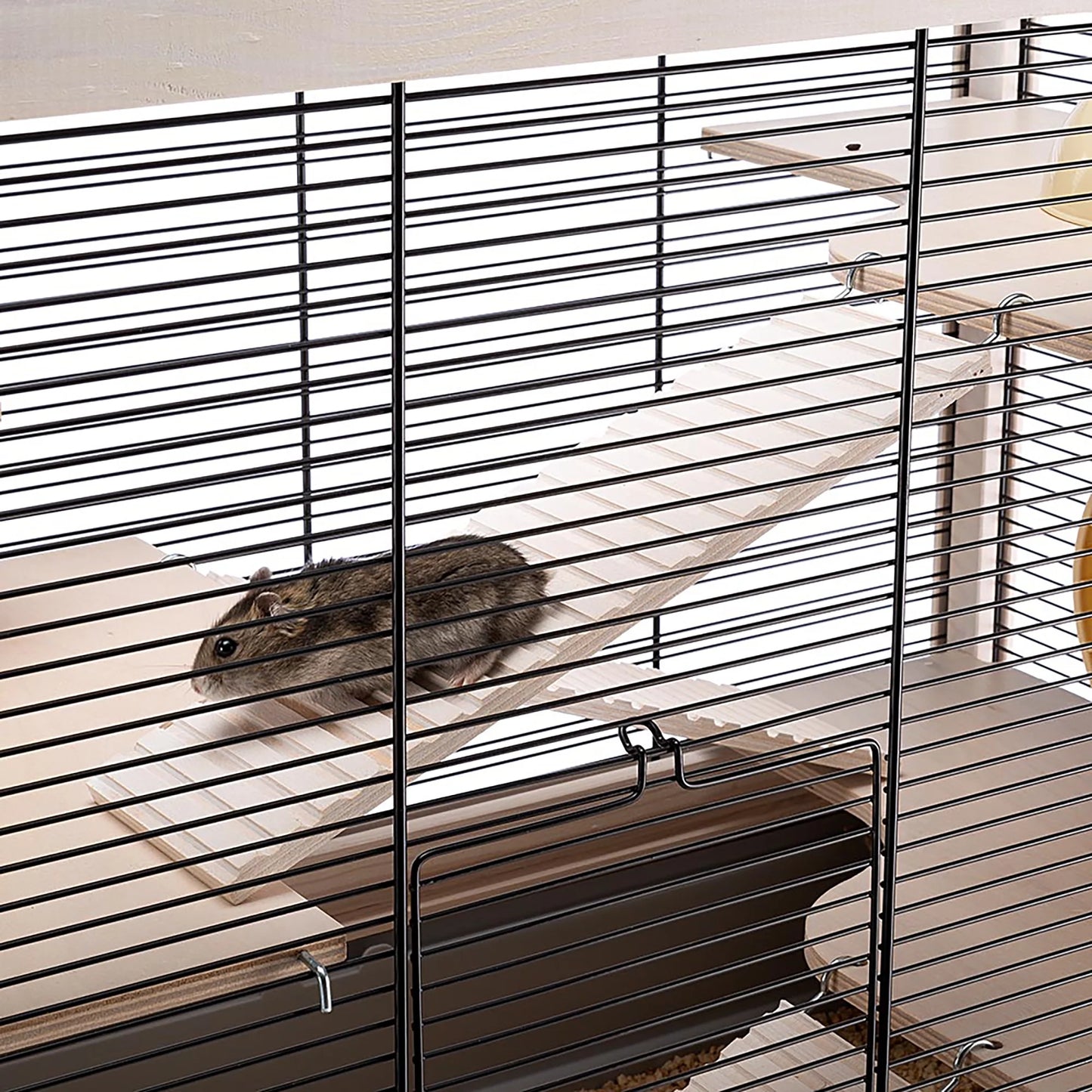 Hamsterville Hamster Cage | Natural Wood Hamster Cage Includes ALL Accessories | 23.6L X 13.4W X 19.3H Inches, 15 Lbs.