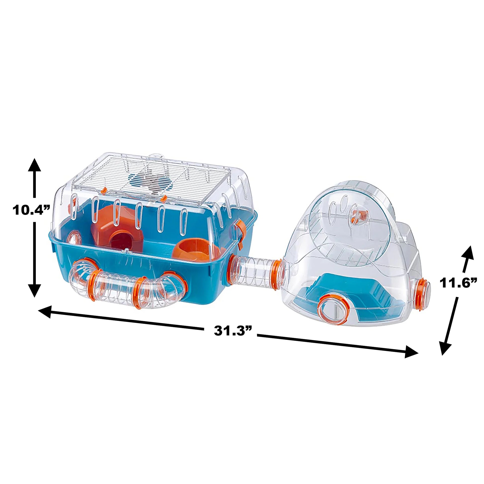 Combi 2 Starter Hamster Cage | Includes Accessories | 31.3L X 11.61W X 10.35H Inches, Blue