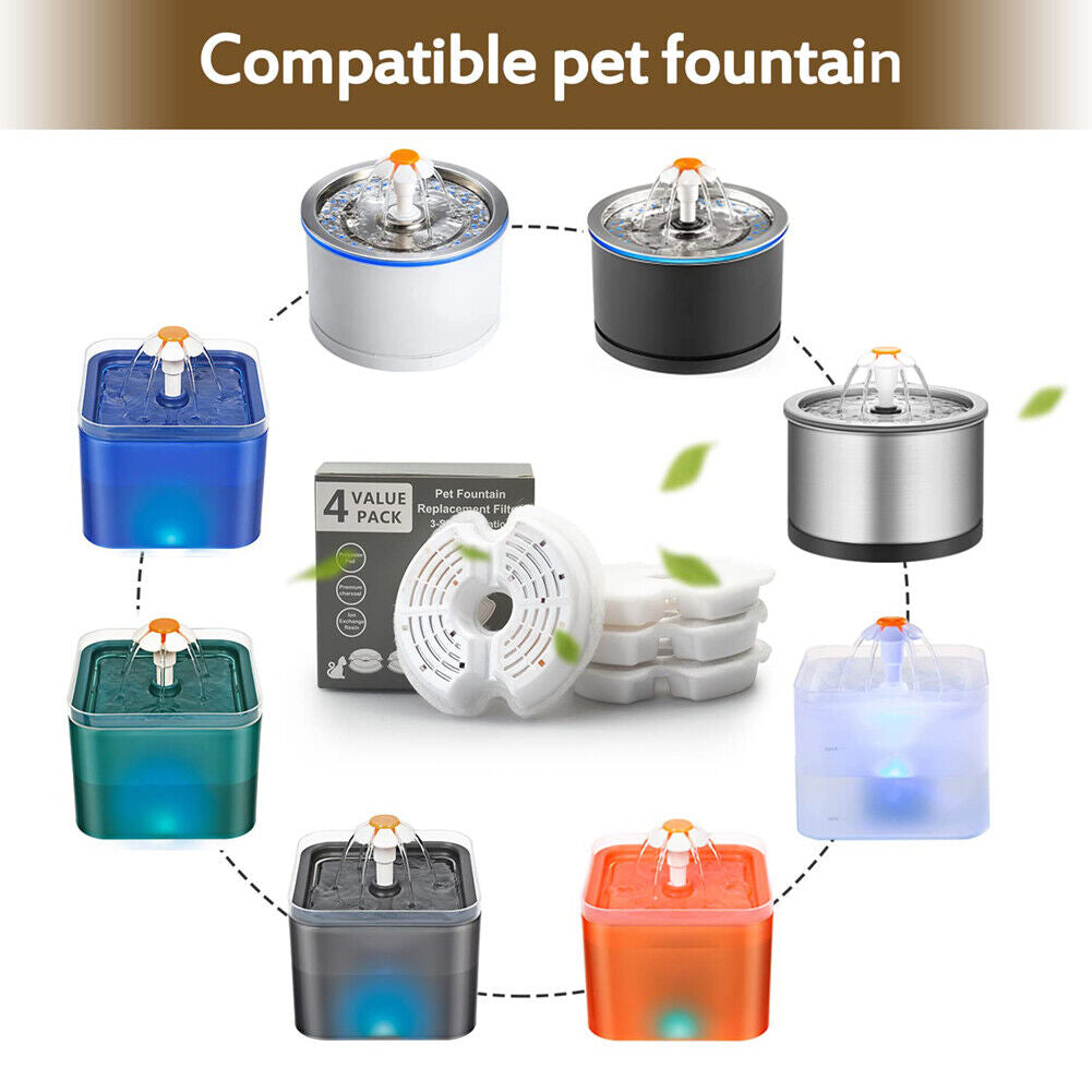 2L Pet Dog Cat Water Fountain Automatic LED Auto Dish Drinking Dispenser Bowl