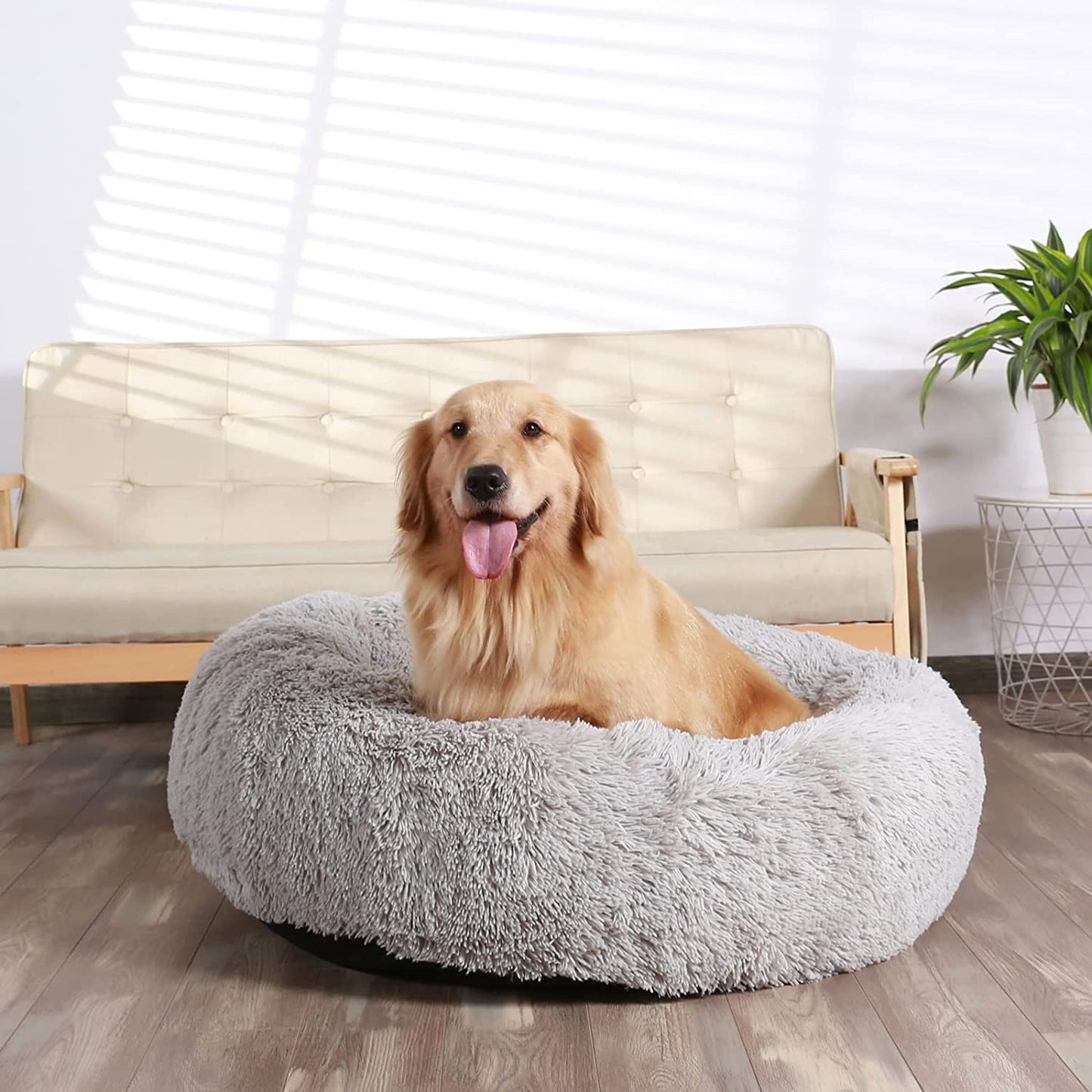 Calming Donut Dog Beds Cuddler, Dog Beds for Medium Large Dogs, Indoor Dog Calming Beds Large,30''