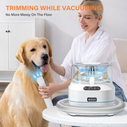 Dog Grooming Vacuum Kit: 5-In-1 Pet Hair Clippers with Vacuum Suction 99.9%, Dog Hair Brush Comb Tools for Shedding W/ 1.4L Extra Large Dust Cup, Ultra Quiet for Cats & Dogs and Home Cleaning