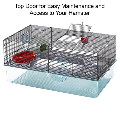 Favola Hamster Cage Includes Free Water Bottle, Exercise Wheel, Food Dish & Hamster Hide-Out Large Hamster Cage Measures 23.6L X 14.4W X 11.8H-Inches & Includes 1-Year Manufacturer'S Warranty