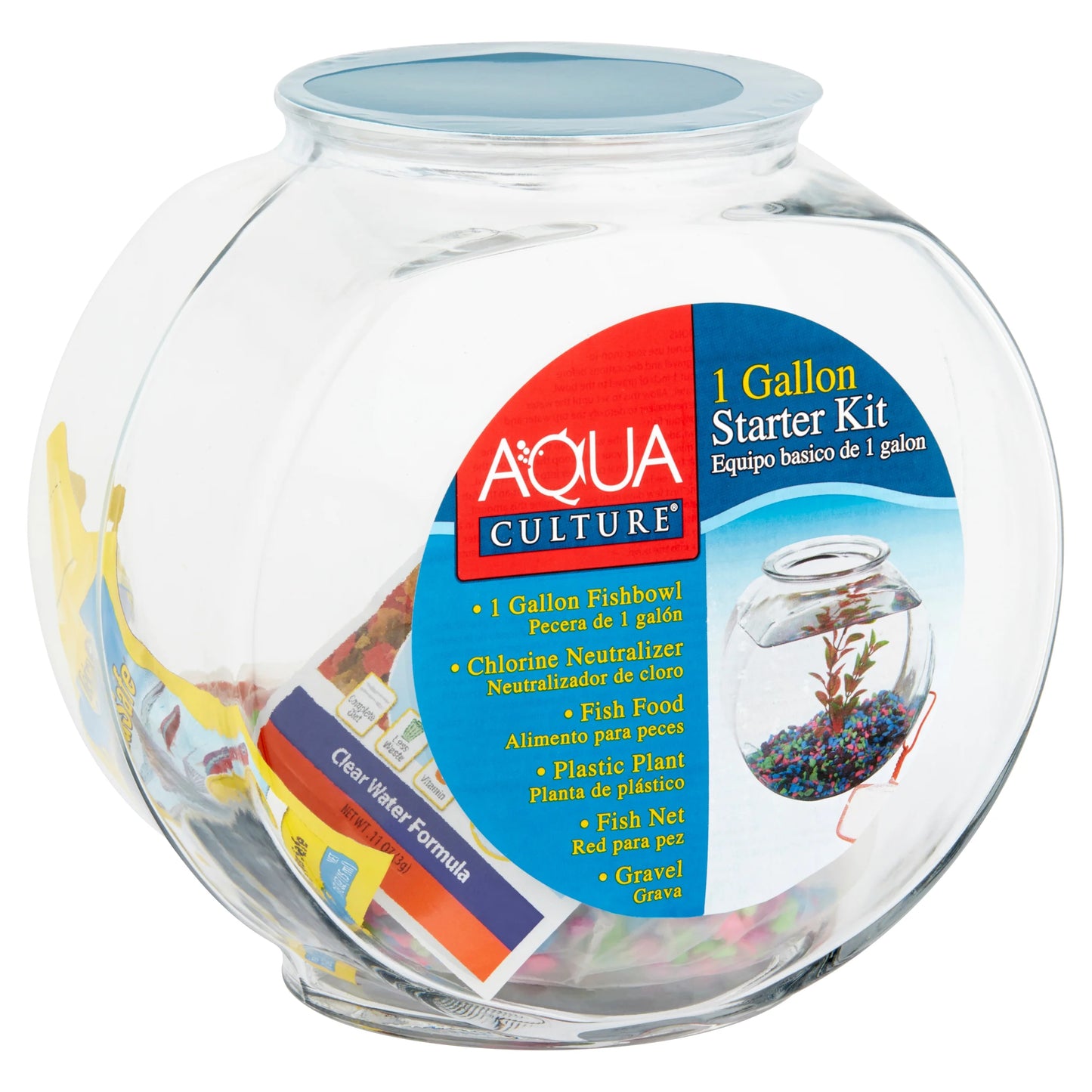 Glass Fish Bowl with Starter Kit, 1 Gallon