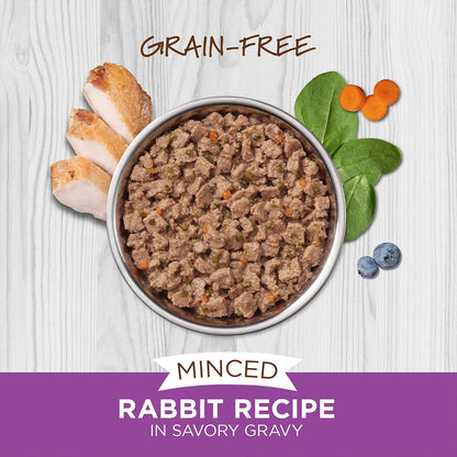 Original Minced Natural Wet Cat Food, Grain Free Recipe - Real Rabbit, 3.5 Oz. Cups (Pack of 12)