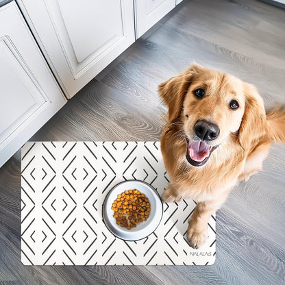 Large Pet Mat for Food or Water, Cat & Dog Mat | Waterproof Dog Feeding Mat | Non-Slip Pet Mat for Floors | Easy to Clean