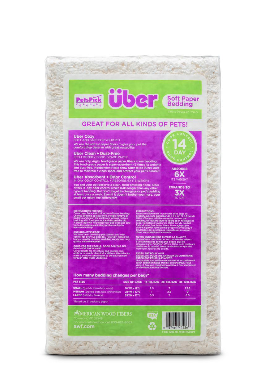 36L White Uber Pet Bedding, Hamster, Rabbit, Rat