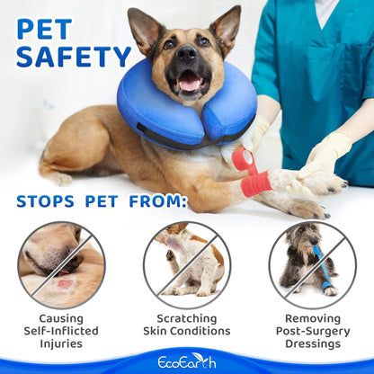 Inflatable Dog Cone (Medium), after Surgery Anti-Bite Lick Wound Soft & Comfortable Protective Collar for Cats & Dogs by