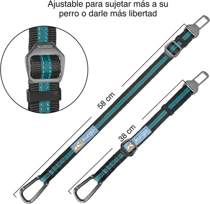 Direct to Seatbelt Tether for Dogs, Dog Seat Belt for Car, Adjustable Dog Safety Belt Leash, Quick & Easy Installation, Works with Any Pet Harness, (Carabiner Clip, Coastal Blue)