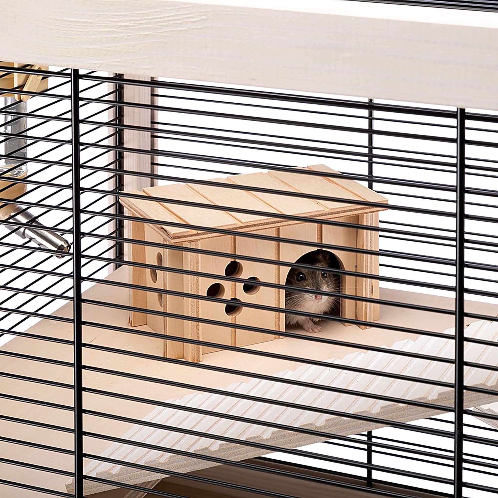 Hamsterville Hamster Cage | Natural Wood Hamster Cage Includes ALL Accessories | 23.6L X 13.4W X 19.3H Inches, 15 Lbs.